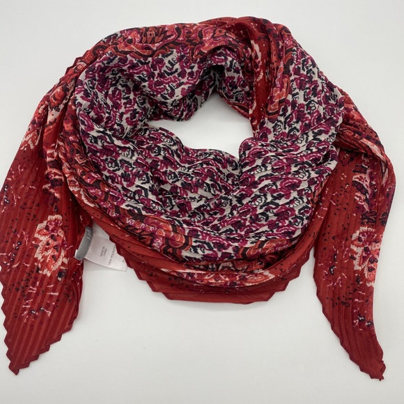 J. Jill NWT Pleated Mixed-Paisley Square Scarf - Picture 4 of 9